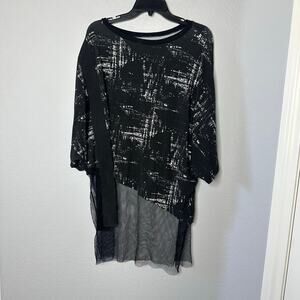 L-NK Ogi Antunac Zoran Mrvos Link Net Tunic Top Black Avant Garde Designer